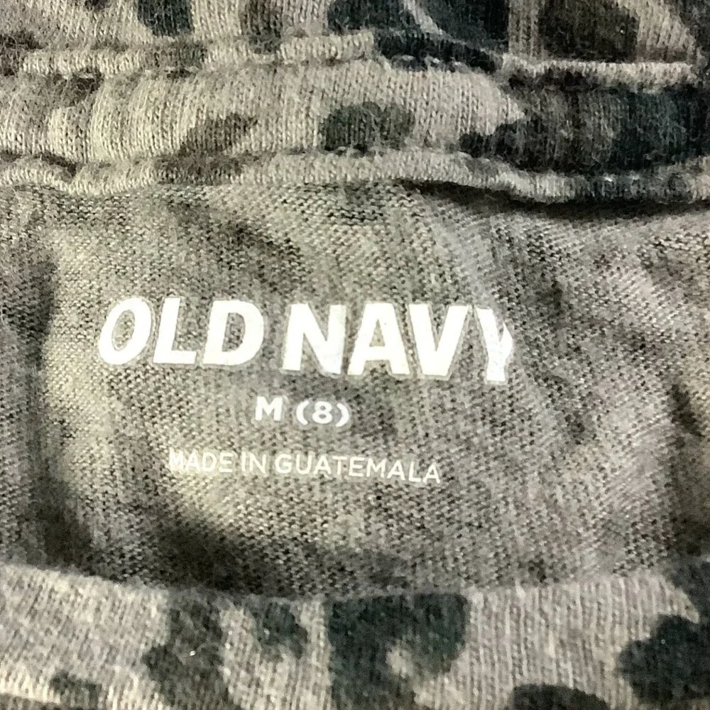 Old Navy‎ Girls Leopard Print Love Graphic Shirt Long Sleeve Size M (8) Gray